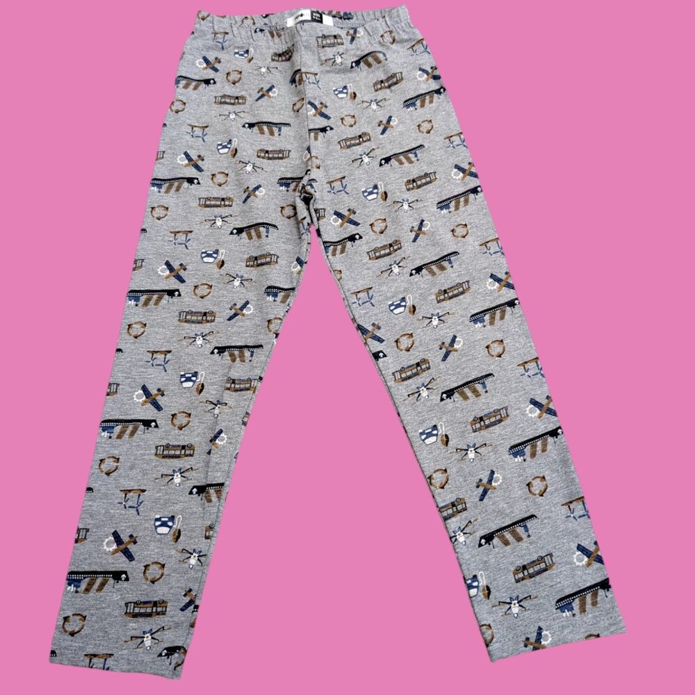 Pepco Full length Soft Cotton leggings Skinny Fit stretchy Gray Vehicles NWOT